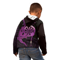 Aloha Hawaii Darts Kid Hoodie Dart Board With Polynesian Shark - Purple LT14 - Polynesian Pride
