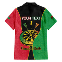 Personalised Vanuatu Darts Family Matching Off Shoulder Short Dress and Hawaiian Shirt Happiness Is A Tight Threesome Sand Drawing Art
