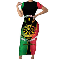 Personalised Vanuatu Darts Family Matching Short Sleeve Bodycon Dress and Hawaiian Shirt Happiness Is A Tight Threesome Sand Drawing Art