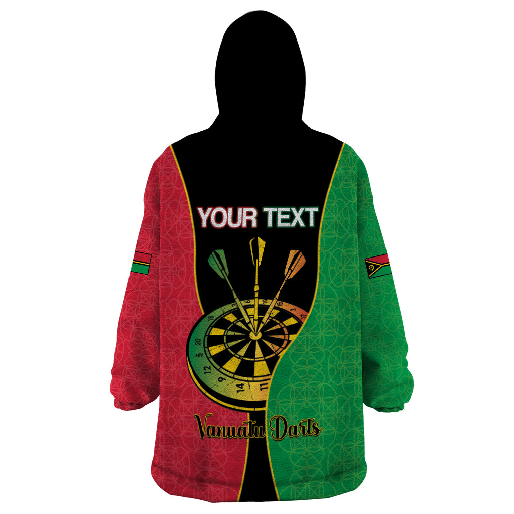 Personalised Vanuatu Darts Wearable Blanket Hoodie Happiness Is A Tight Threesome Sand Drawing Art