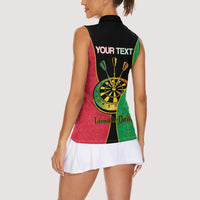 Personalised Vanuatu Darts Women Sleeveless Polo Shirt Happiness Is A Tight Threesome Sand Drawing Art
