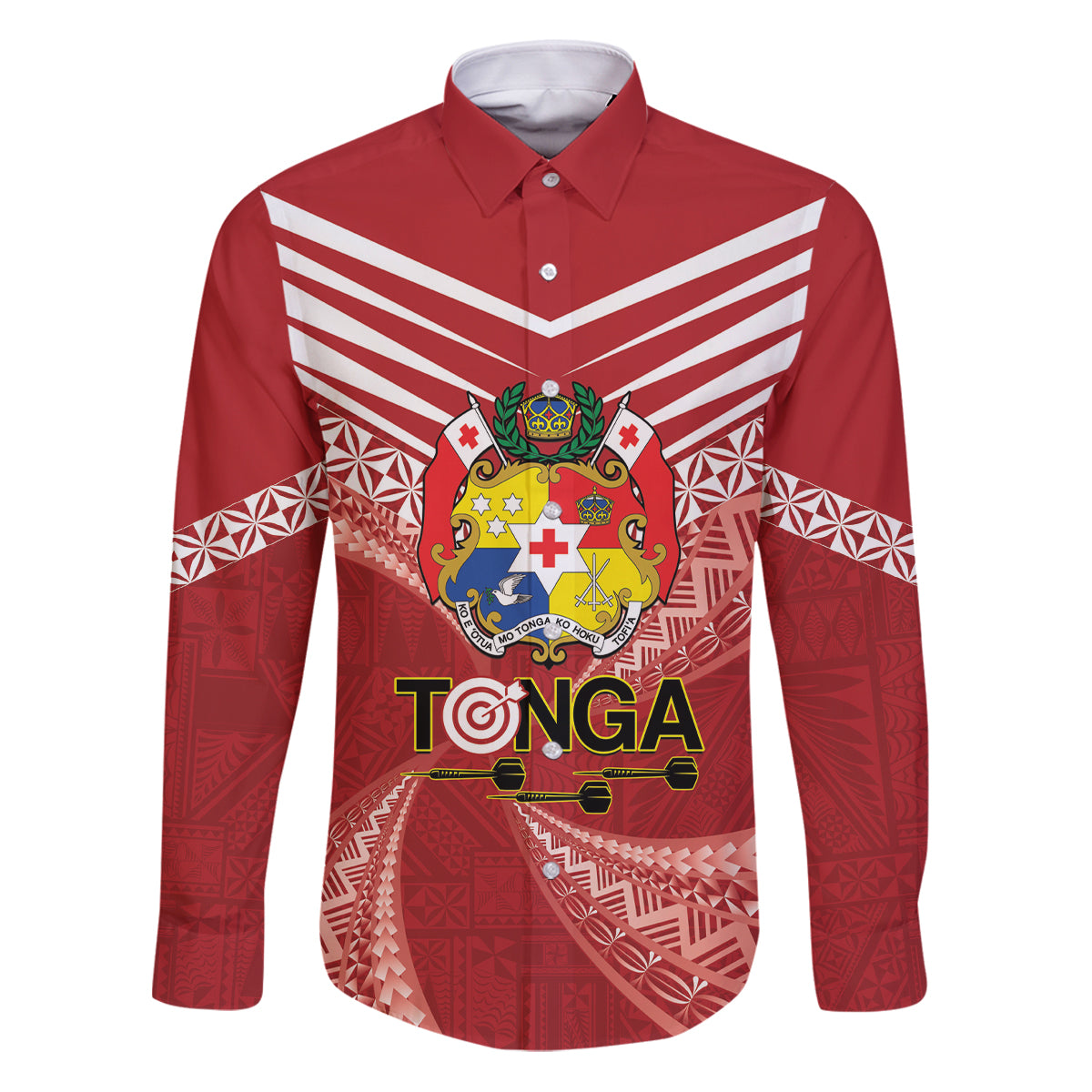 Tonga Darts Family Matching Puletasi and Hawaiian Shirt Tongan Ngatu Pattern