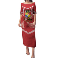 Tonga Darts Family Matching Puletasi and Hawaiian Shirt Tongan Ngatu Pattern