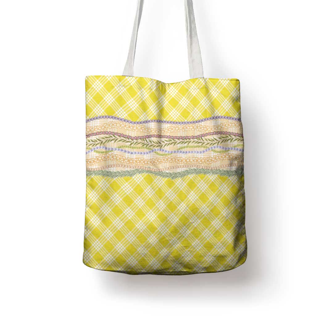 Yellow Palaka Hawaii Leis Elegant Vibes Tote Bag