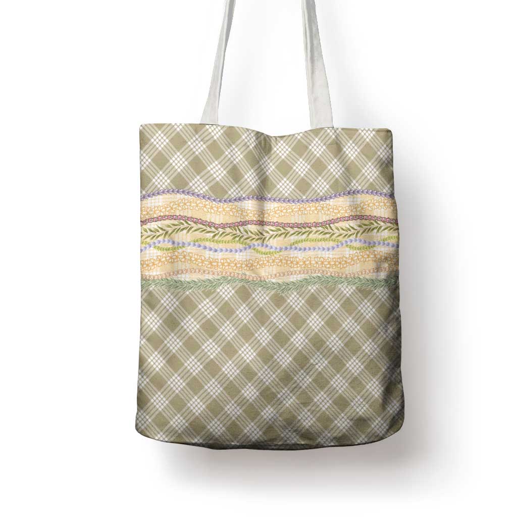 Khaki Palaka Hawaii Leis Elegant Vibes Tote Bag