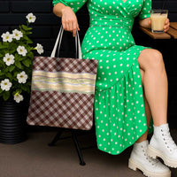 Brown Palaka Hawaii Leis Elegant Vibes Tote Bag