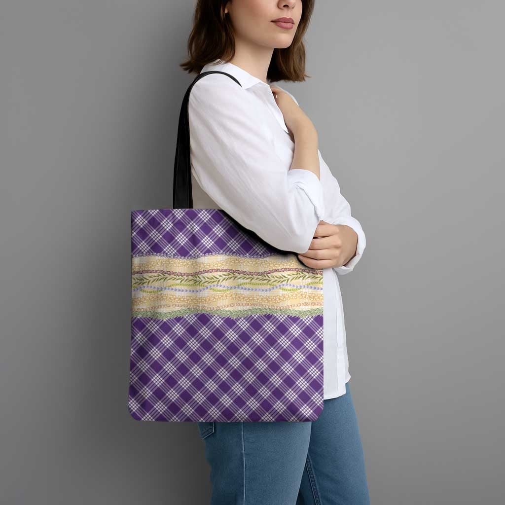 Purple Palaka Hawaii Leis Elegant Vibes Tote Bag