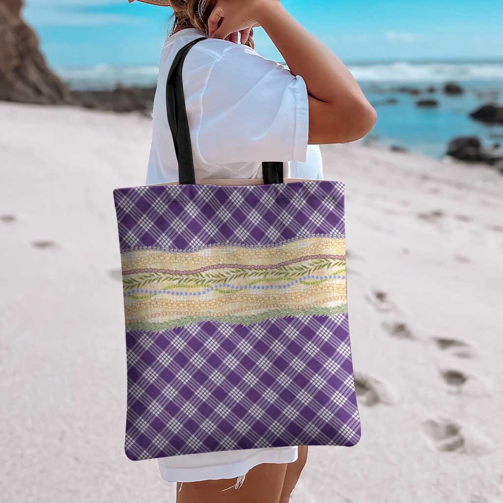 Purple Palaka Hawaii Leis Elegant Vibes Tote Bag