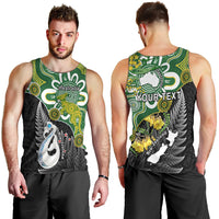 Personalised New Zealand And Australia Men Tank Top Aboriginal Mix Aotearoa Maori Unique Style LT14 - Polynesian Pride