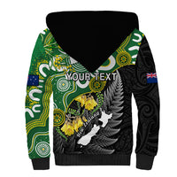 Personalised New Zealand And Australia Sherpa Hoodie Aboriginal Mix Aotearoa Maori Unique Style LT14 - Polynesian Pride