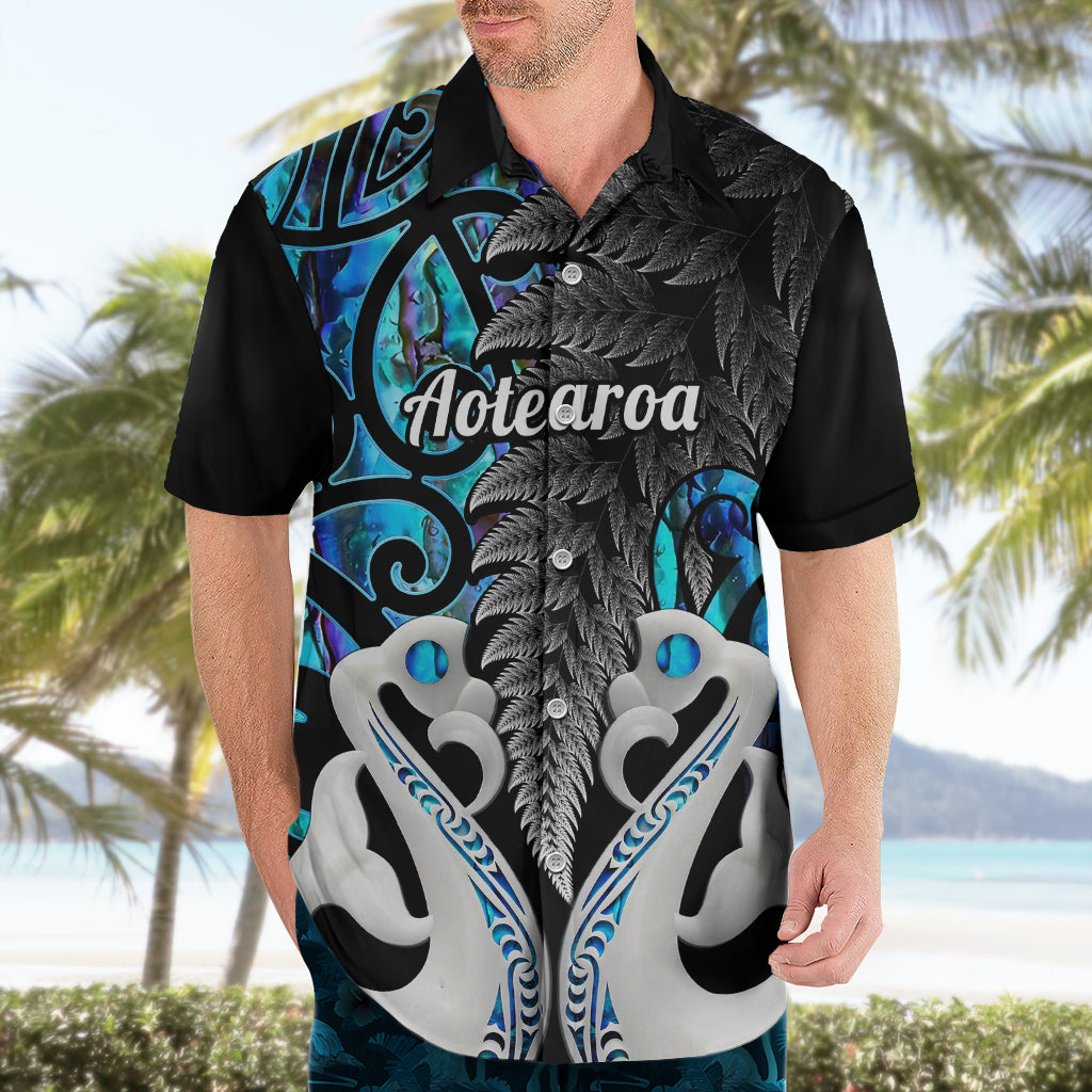 Personalised New Zealand Hawaiian Shirt Te Manaia Mangopare Maori And Fern Blue Style LT14 - Polynesian Pride