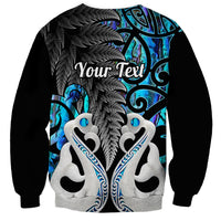 Personalised New Zealand Sweatshirt Te Manaia Mangopare Maori And Fern Blue Style LT14 - Polynesian Pride