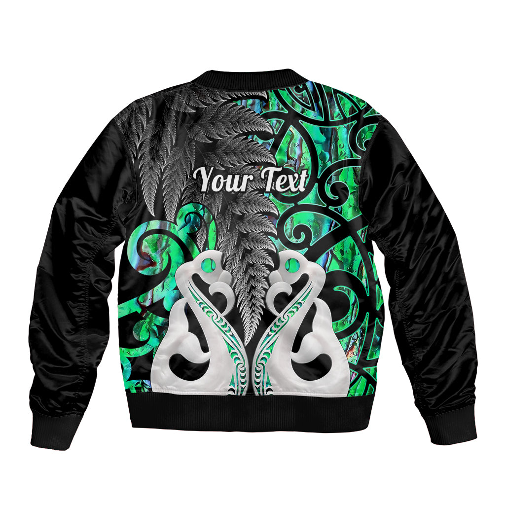 Personalised New Zealand Bomber Jacket Te Manaia Mangopare Maori And Fern Green Style LT14 - Polynesian Pride