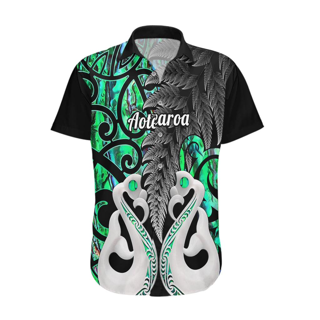 Personalised New Zealand Hawaiian Shirt Te Manaia Mangopare Maori And Fern Green Style LT14 Green - Polynesian Pride