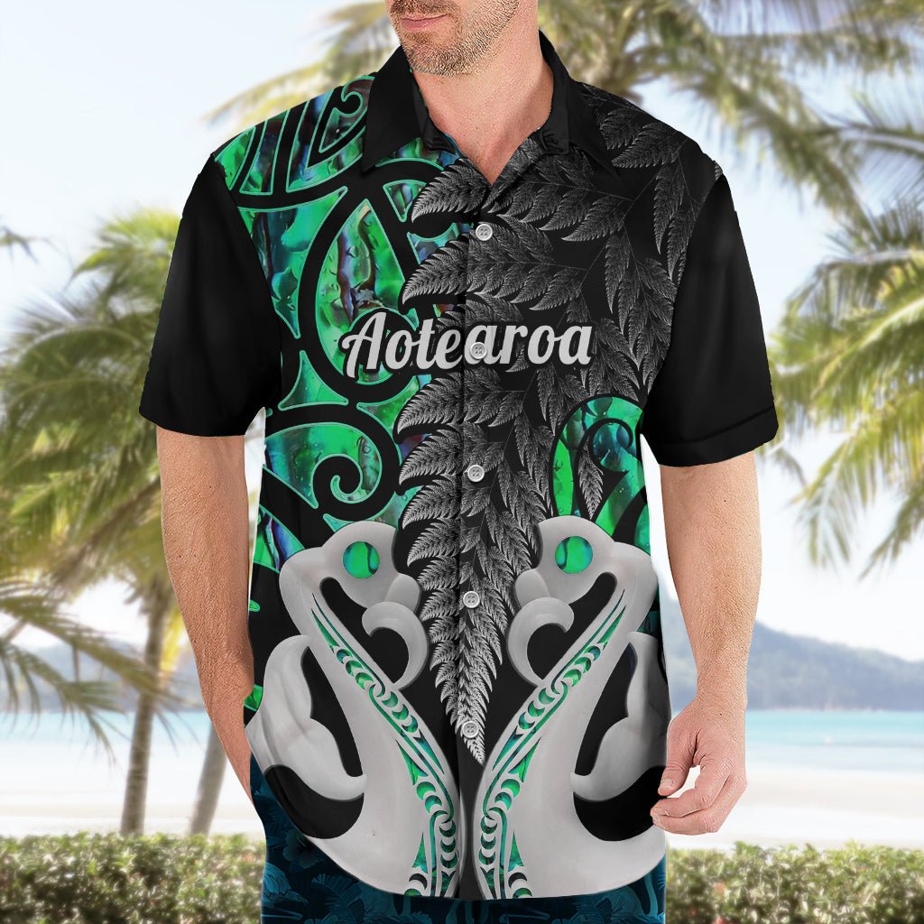 Personalised New Zealand Hawaiian Shirt Te Manaia Mangopare Maori And Fern Green Style LT14 - Polynesian Pride