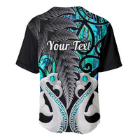 Personalised New Zealand Baseball Jersey Te Manaia Mangopare Maori And Fern Turquoise Style LT14 - Polynesian Pride