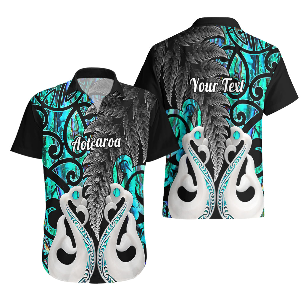 Personalised New Zealand Hawaiian Shirt Te Manaia Mangopare Maori And Fern Turquoise Style LT14 - Polynesian Pride