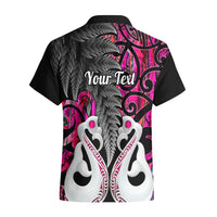 Personalised New Zealand Hawaiian Shirt Te Manaia Mangopare Maori And Fern Pink Style LT14 - Polynesian Pride