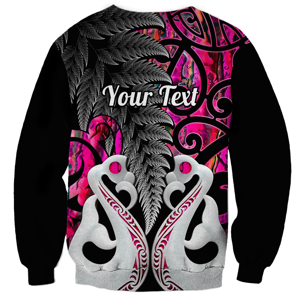 Personalised New Zealand Sweatshirt Te Manaia Mangopare Maori And Fern Pink Style LT14 - Polynesian Pride