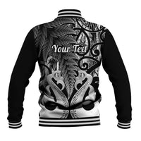 Personalised New Zealand Baseball Jacket Te Manaia Mangopare Maori And Fern Black Style LT14 - Polynesian Pride
