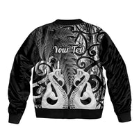 Personalised New Zealand Bomber Jacket Te Manaia Mangopare Maori And Fern Black Style LT14 - Polynesian Pride