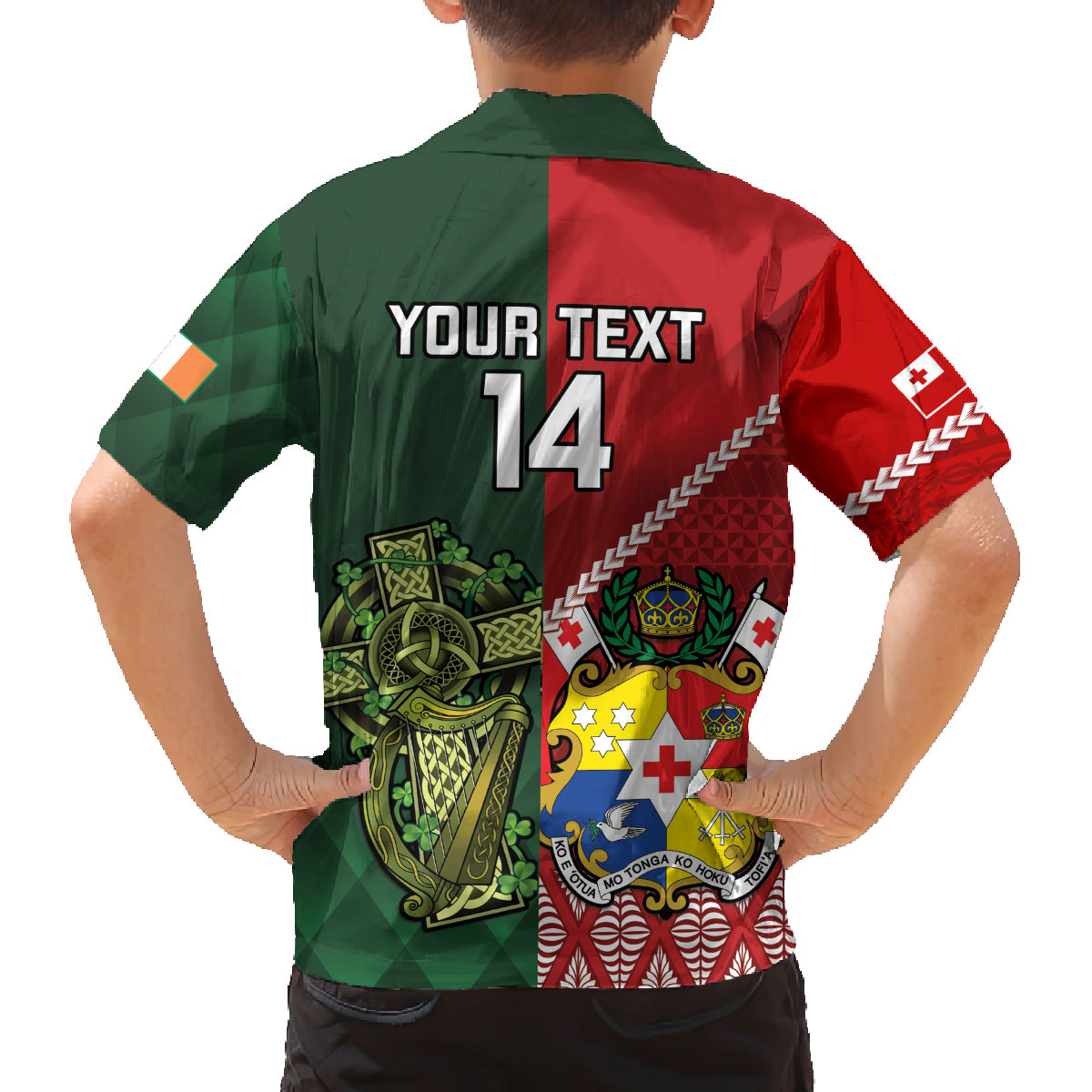 Custom Samoa And Ireland Rugby Family Matching Tank Maxi Dress and Hawaiian Shirt Ikale Tahi With Shamrocks