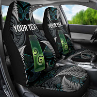 Personalised New Zealand Toki Car Seat Cover Silver Fern Mix Aotearoa Maori Pattern LT14 - Polynesian Pride