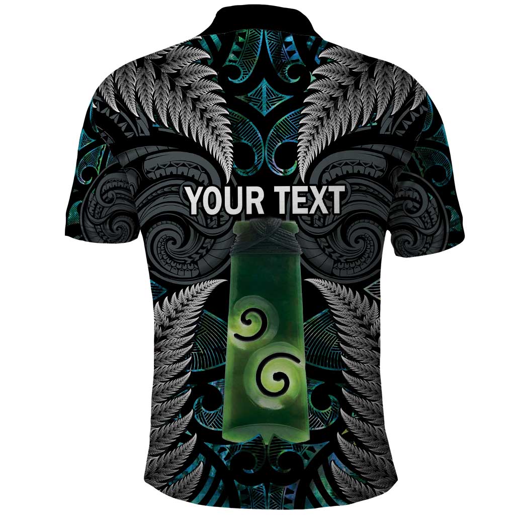 Personalised New Zealand Toki Polo Shirt Silver Fern Mix Aotearoa Maori Pattern