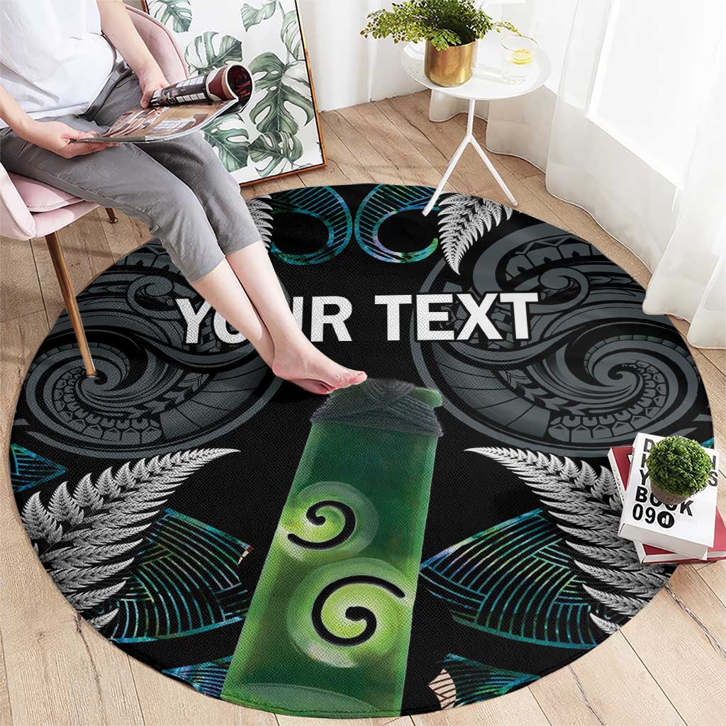 Personalised New Zealand Toki Round Carpet Silver Fern Mix Aotearoa Maori Pattern LT14 - Polynesian Pride