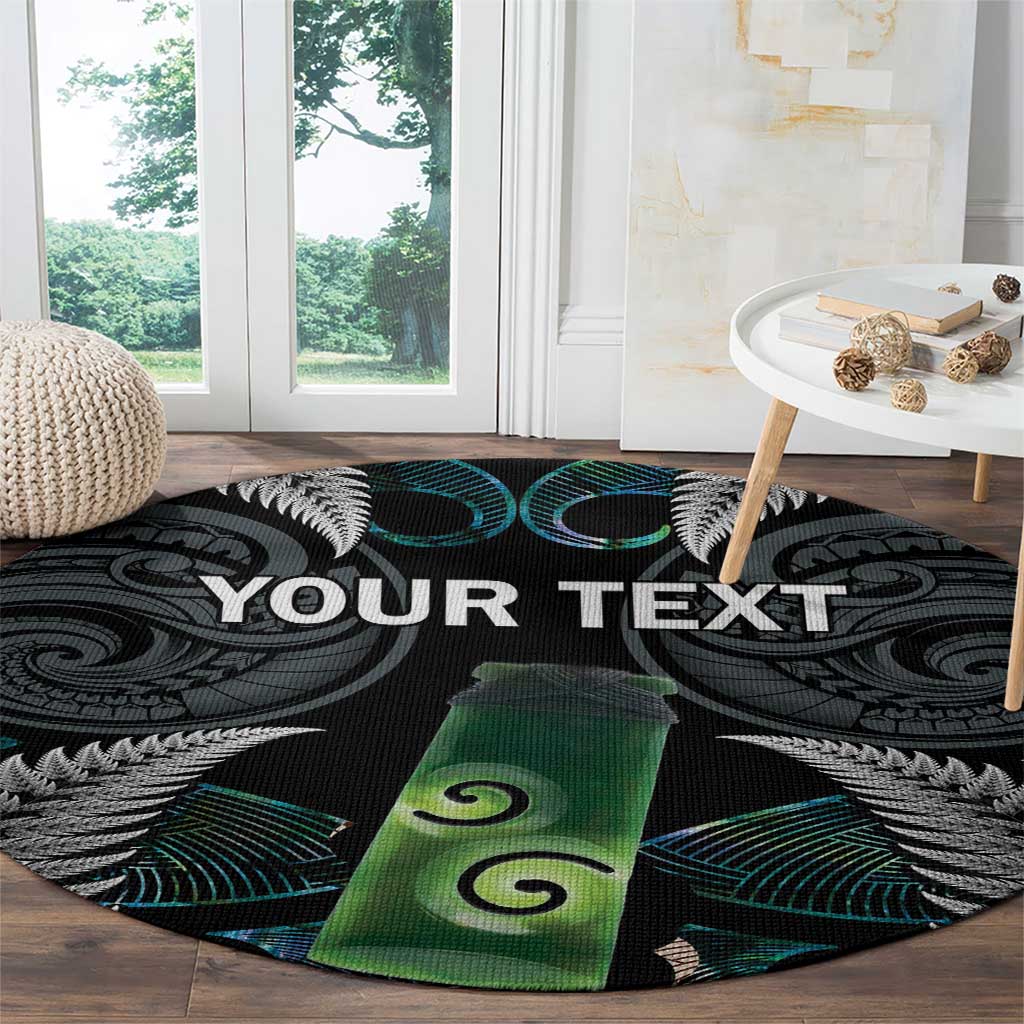 Personalised New Zealand Toki Round Carpet Silver Fern Mix Aotearoa Maori Pattern LT14 - Polynesian Pride