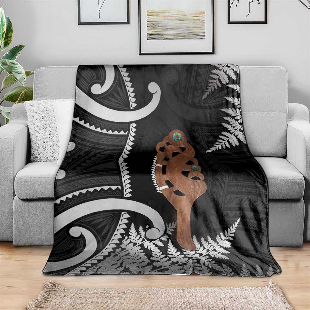 New Zealand Maripi Blanket Silver Fern Mix Aotearoa Maori Pattern