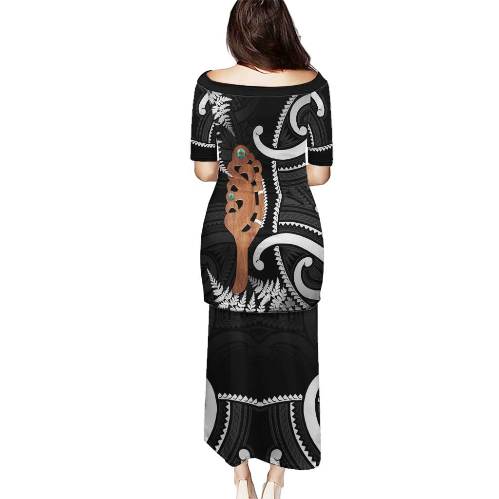 New Zealand Maripi Puletasi Silver Fern Mix Aotearoa Maori Pattern