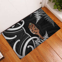 New Zealand Maripi Rubber Doormat Silver Fern Mix Aotearoa Maori Pattern