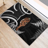 New Zealand Maripi Rubber Doormat Silver Fern Mix Aotearoa Maori Pattern