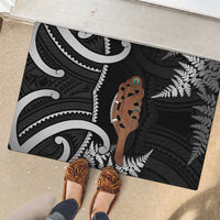 New Zealand Maripi Rubber Doormat Silver Fern Mix Aotearoa Maori Pattern