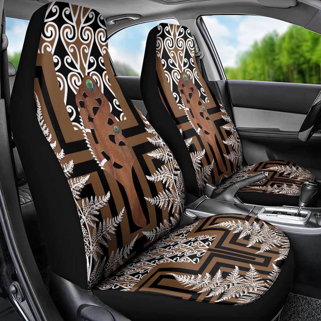 New Zealand Car Seat Cover Maori Maripi Knife With Poutama Art LT14 - Polynesian Pride