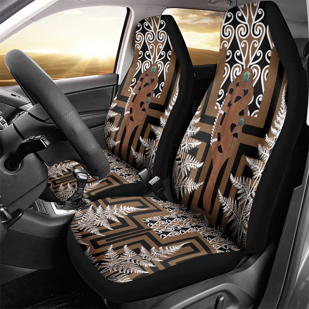 New Zealand Car Seat Cover Maori Maripi Knife With Poutama Art LT14 - Polynesian Pride