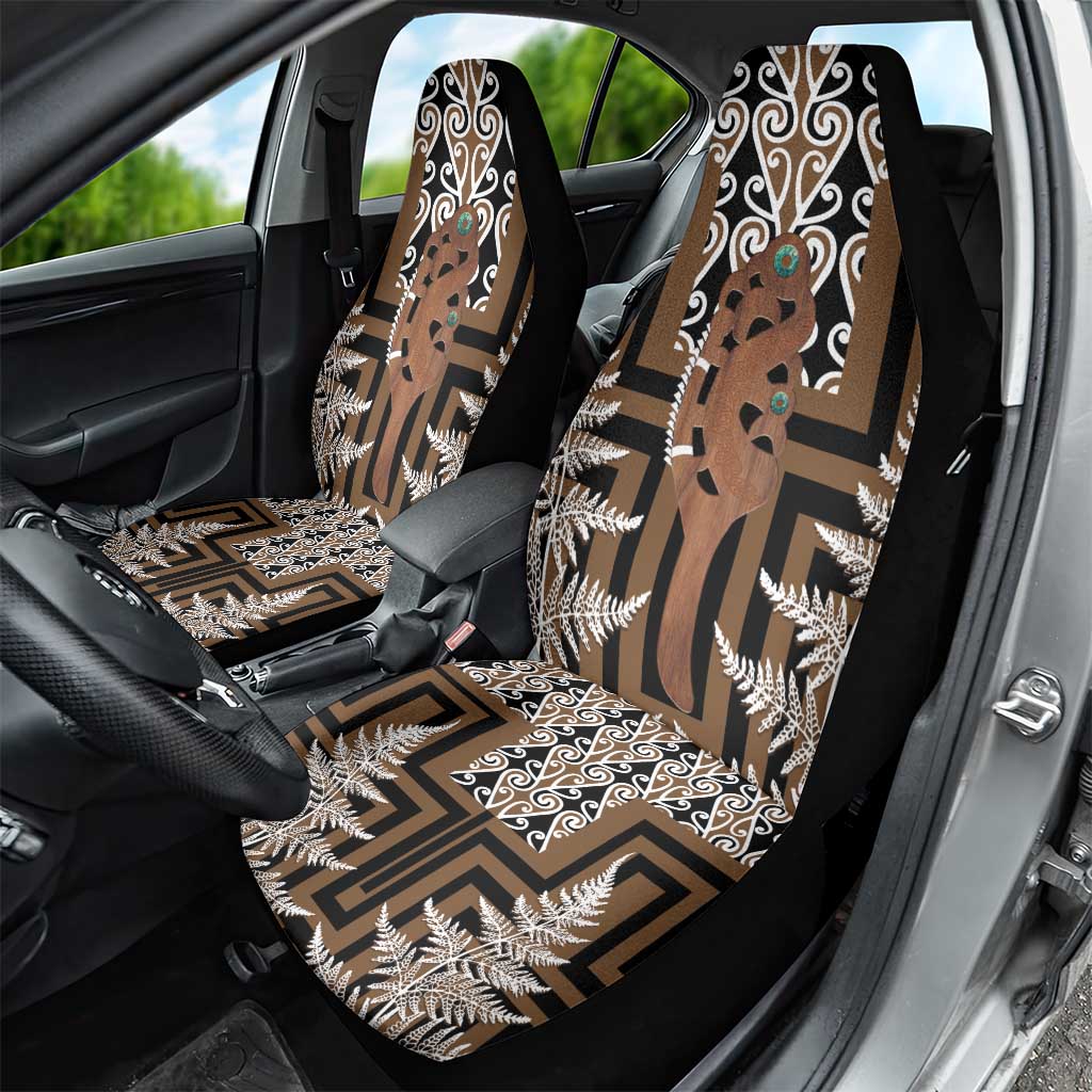 New Zealand Car Seat Cover Maori Maripi Knife With Poutama Art LT14 - Polynesian Pride