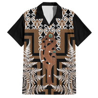 New Zealand Family Matching Off The Shoulder Long Sleeve Dress and Hawaiian Shirt Maori Maripi Knife With Poutama Art