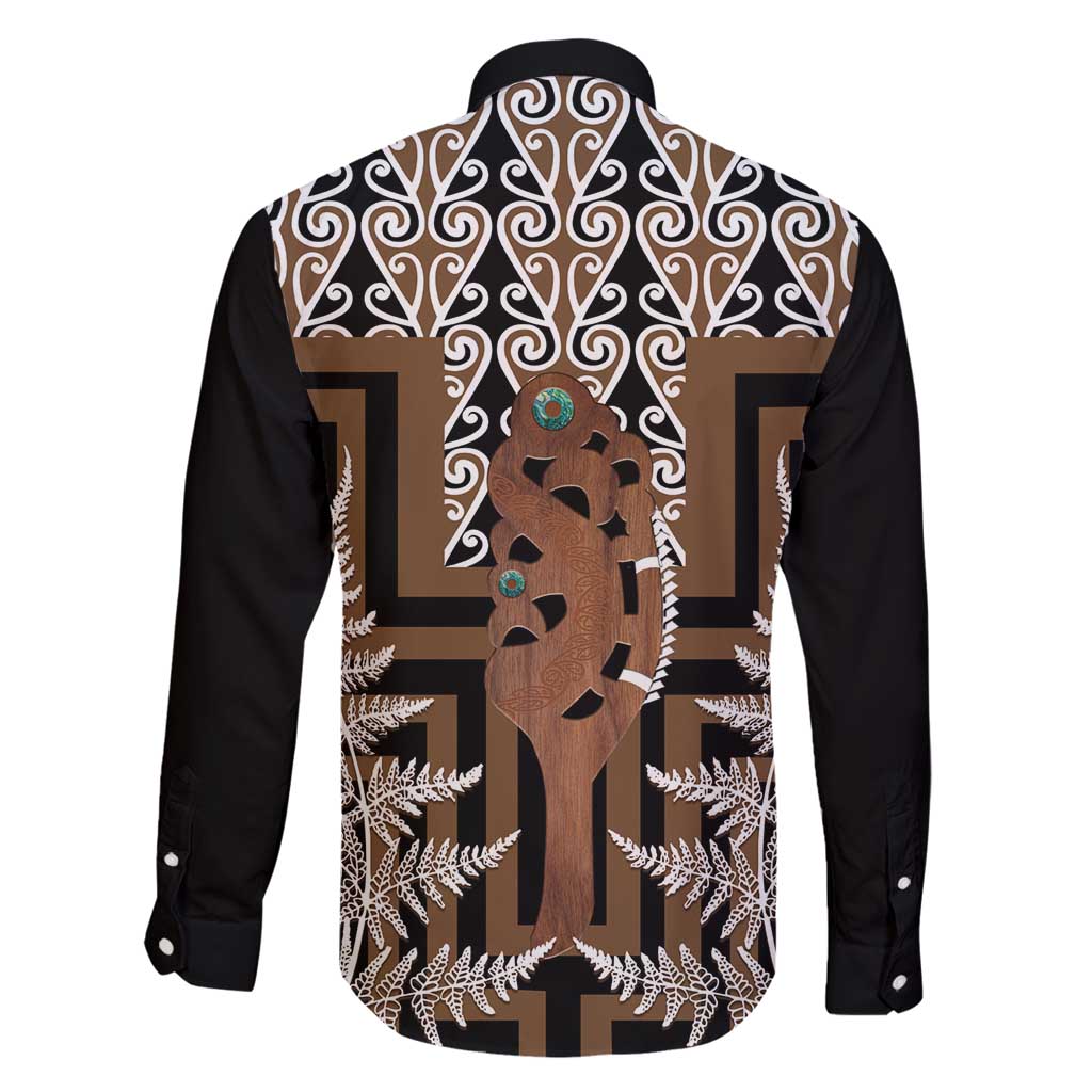 New Zealand Family Matching Tank Maxi Dress and Hawaiian Shirt Maori Maripi Knife With Poutama Art
