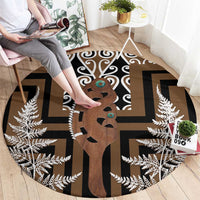 New Zealand Round Carpet Maori Maripi Knife With Poutama Art LT14 - Polynesian Pride