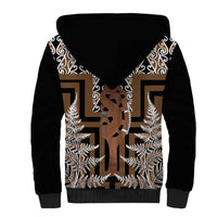 New Zealand Sherpa Hoodie Maori Maripi Knife With Poutama Art