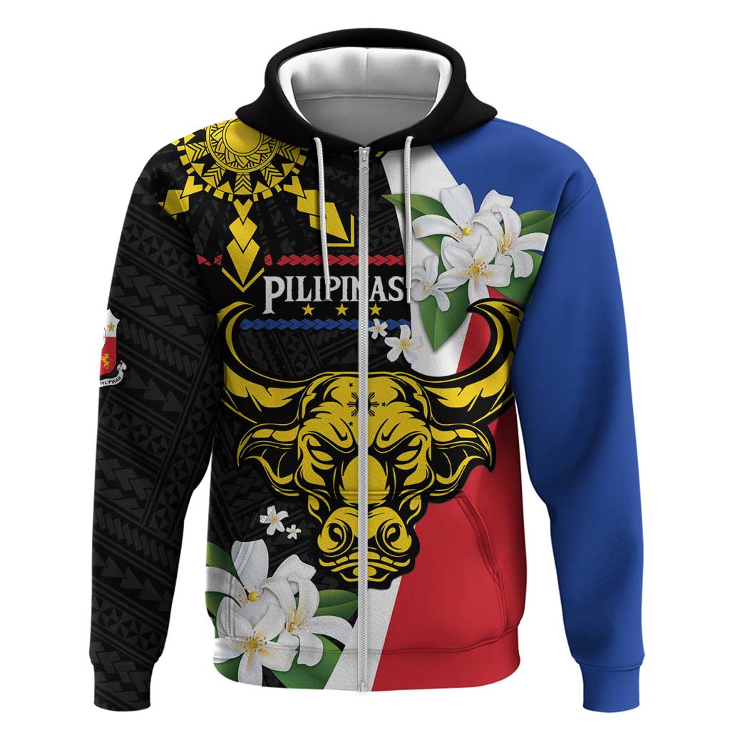 Personalised Philippines Carabao Hoodie Filipino Sun Mix Sampaguita Flower