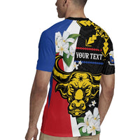 Personalised Philippines Carabao Rugby Jersey Filipino Sun Mix Sampaguita Flower