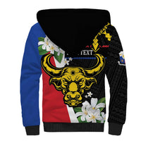 Personalised Philippines Carabao Sherpa Hoodie Filipino Sun Mix Sampaguita Flower