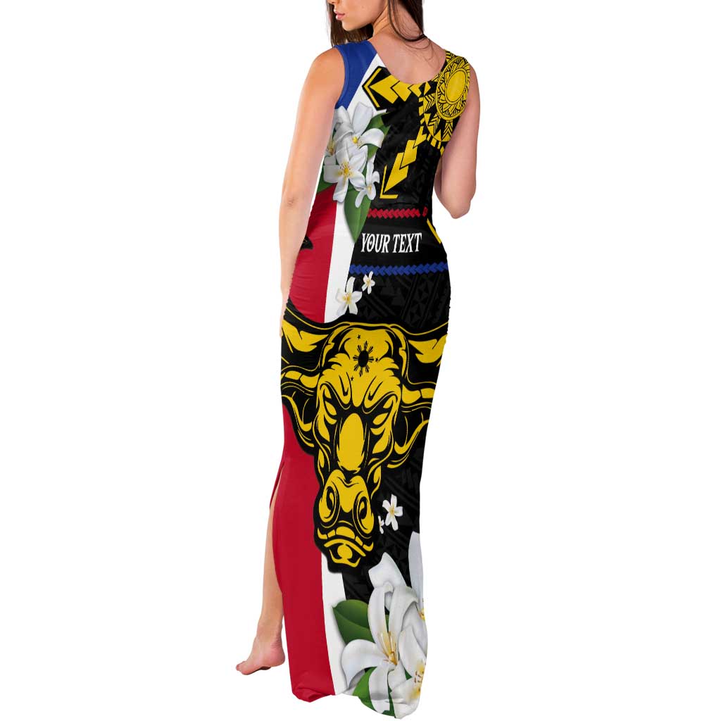 Personalised Philippines Carabao Tank Maxi Dress Filipino Sun Mix Sampaguita Flower
