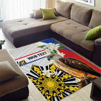 Personalised Philippines Eagle Area Rug Filipino Sun Mix Sampaguita Flower LT14 - Polynesian Pride