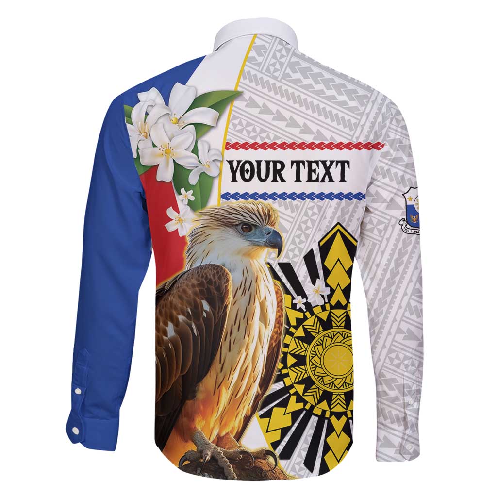 Personalised Philippines Eagle Family Matching Tank Maxi Dress and Hawaiian Shirt Filipino Sun Mix Sampaguita Flower LT14 - Polynesian Pride