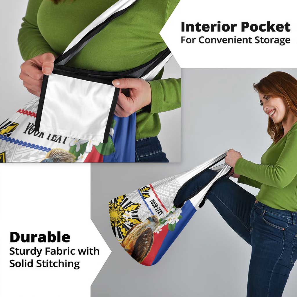 Personalised Philippines Eagle Grocery Bag Filipino Sun Mix Sampaguita Flower