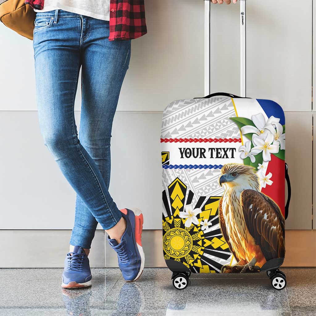 Personalised Philippines Eagle Luggage Cover Filipino Sun Mix Sampaguita Flower LT14 - Polynesian Pride